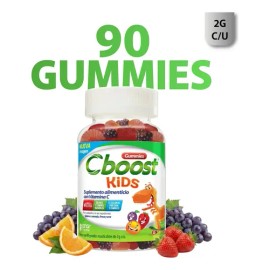 C-Boost - Gomitas Kids con Vitamina C, Libre de gluten, Colores y sabores naturales, 90 gomitas