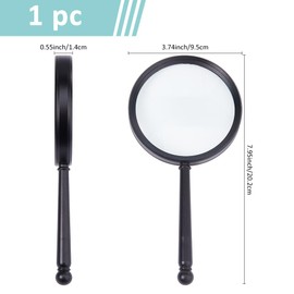 SUPERFINDINGS 10X Handheld Magnifying Glass Black Magnifier with Aluminum Handle 85mm Shatterproof Lens Decorative Reading Magnifying Lens for Reading Close Work Inspection Seniors