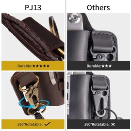 VIPERADE PJ13 Plus Leather EDC Leather Sheath Bag Organiser Leather Tactical Multitool Holder Leather Bag with Belt Loop Pen Holder for Torch Tools Outdoor Camping Mini Tools Black