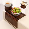 aisongdong Couch Cup Holder,Bamboo Couch Arm Tray with 360° Rotating