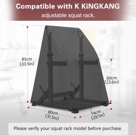 Safipotts Squat Rack Cover, 420D Heavy Duty Waterproof Workout Equipment Cover with Corner Buckles, Fitness Equipment Covers with Drawstring, Black