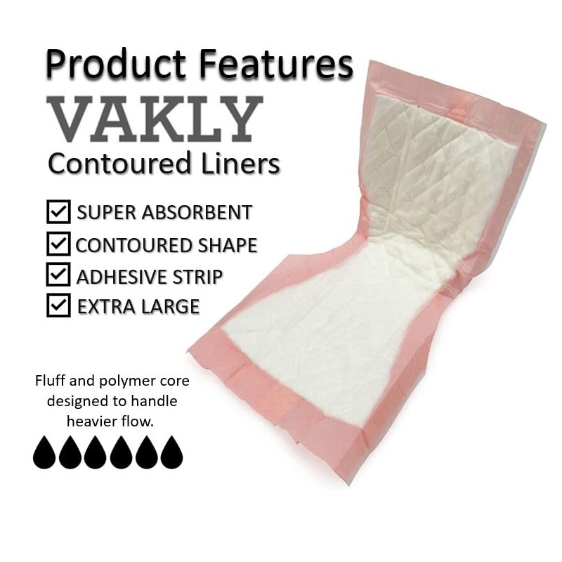 Extra Large Super-Absorbent Contoured Hospital Style Pad Liners [Pack of