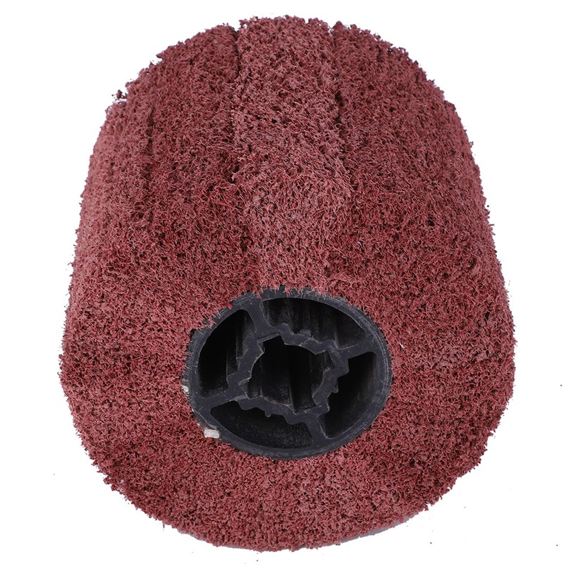 Wire Drawing Wheel Brush Drum Burnishing Cross Rubber Core Polishing