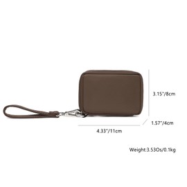 YONBEN Womens Makeup Bag Wristband Bag Nylon Pouch Lightweight Ideal For Travel And Everyday Use, Nylon/Brown, Simple