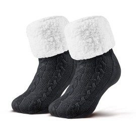 Piarini 1 Pair Cuddly Socks with ABS Sole Warm Women's Socks Winter Socks with Non-Slip Pimples Thick House Socks -