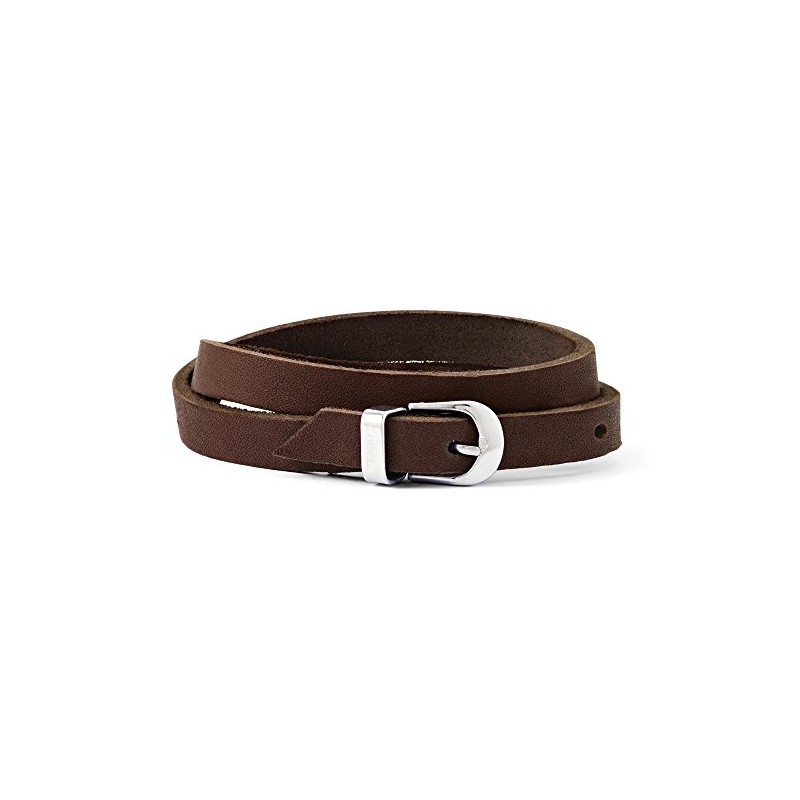 Chisel Stainless Steel Brown Leather Bracelet