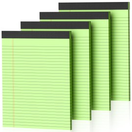 4 Pack Green Legal Pads 8.5 x 11 Green Note Pads 8.5 x 11 Notepad 8.5 x 11 Micro Perforated Writing Pads Lined Paper Pads Wide Ruled Pad of Paper 30 Sheets Notebook for Study, To-Do Lists, Office