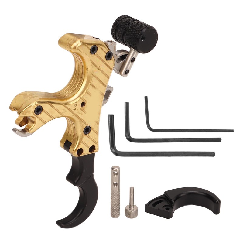 Bow Release Aids Aluminum Alloy Adjustable 4 Finger 360 Degree