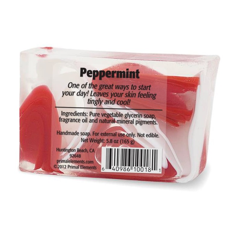 Primal Elements Bar Soap in Shrinkwrap, Peppermint, 5.8 Ounce