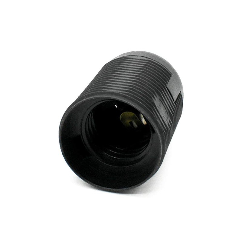 Socket E27 Black with Threaded Sheath and Cap Fine Thread