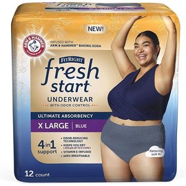 Incontinence and Postpartum Underwear for Women, XXL, Blue (12 Count) Absorbency, Disposable Underwear with OdorControl Power ARM  Hammer - Size: XLarge (12 Count)