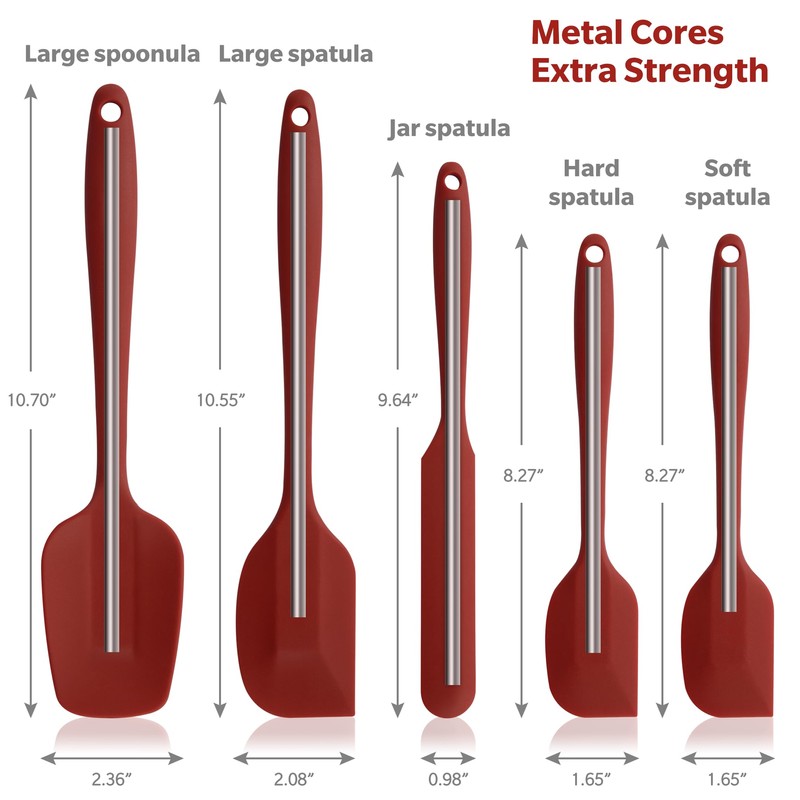 Wanbasion 5 Piece Premium Silicone Spatula Set Heat Resistant, Kitchen