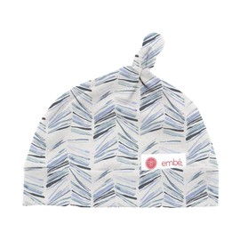 embé Top Knot Beanie Hat for Babies 0-3 Months - Angle Stripe | Head Cover for Babies 6-14 lbs | 100% Jersey Cotton