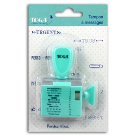 DRAEGER PARIS 1886 Stempel für Botschaften mit 12 Noten, Kunststoff, türkis, 9,5 x 14,5 x 3 cm