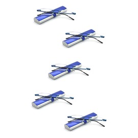 EYE ZOOM 5 Pairs Metal Rimless Reading Glasses with Spring Hinge Light Slim Case for Men Women (Navy Blue,+1.50)