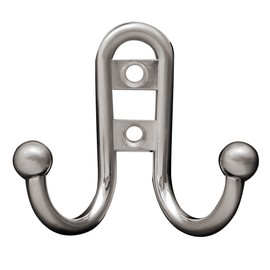 Liberty Hardware B46115Z-SN-C Double Prong Robe Hook with Ball End, Single, Satin Nickel