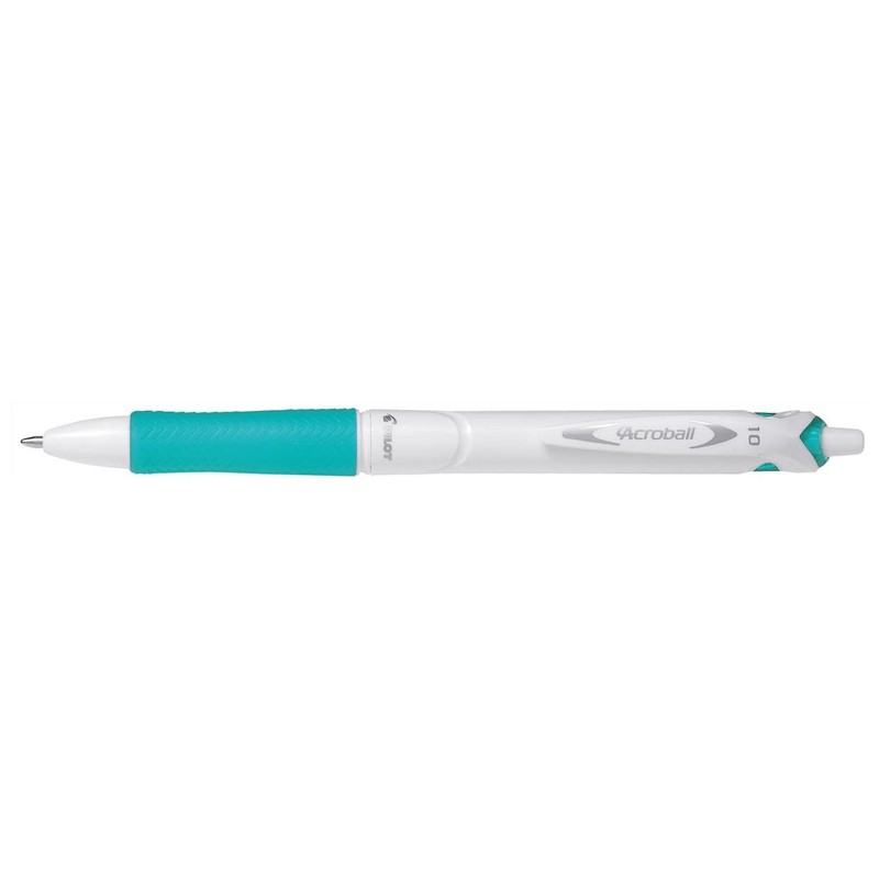 Pilot Acroball Pure White Grip Retractable Ballpoint Pens Pack of
