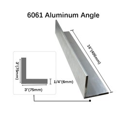 DIYDIYShop 16Inch Aluminum Angle Stock,3 x 3X 1/4 inch Angle Aluminum 6061,T6 Mill Stock 1/4inch Thick 2PCS