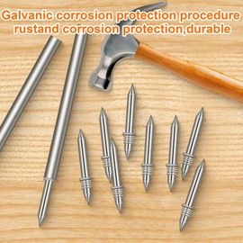 250pcs Skirting Board Nails, Double Head Skirting Thread Seamless Nail, Equipped with Nail Specific Sleeve Tool, Hidden Nails, Skirting Line Special Hidden Nails for Furniture Sofa Headboards