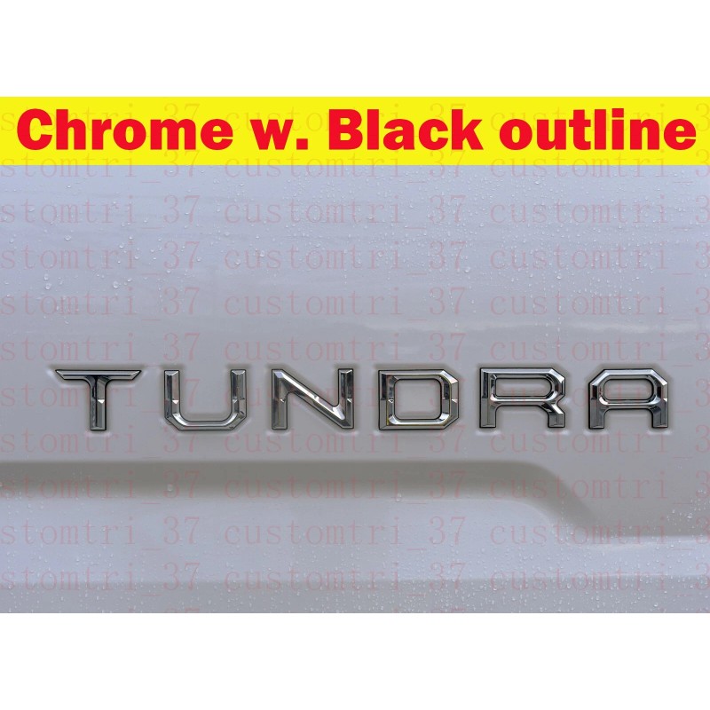 CALI TOP INC Chrome Black 3D Raised Tailgate Inserts Letters