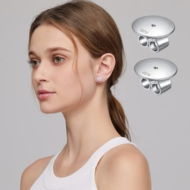 Earring Backs Silver Earring Backs for Stud Sterling Silver Safety Locking Earring Backs Lock Backs for Diamond Earrings Flat Backs for Earrings Earring Backings Hypoallergenic Earring Backs Silver
