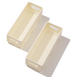 Collapsible Plastic Storage Baskets 2-Pack, Narrow Organizer Bins