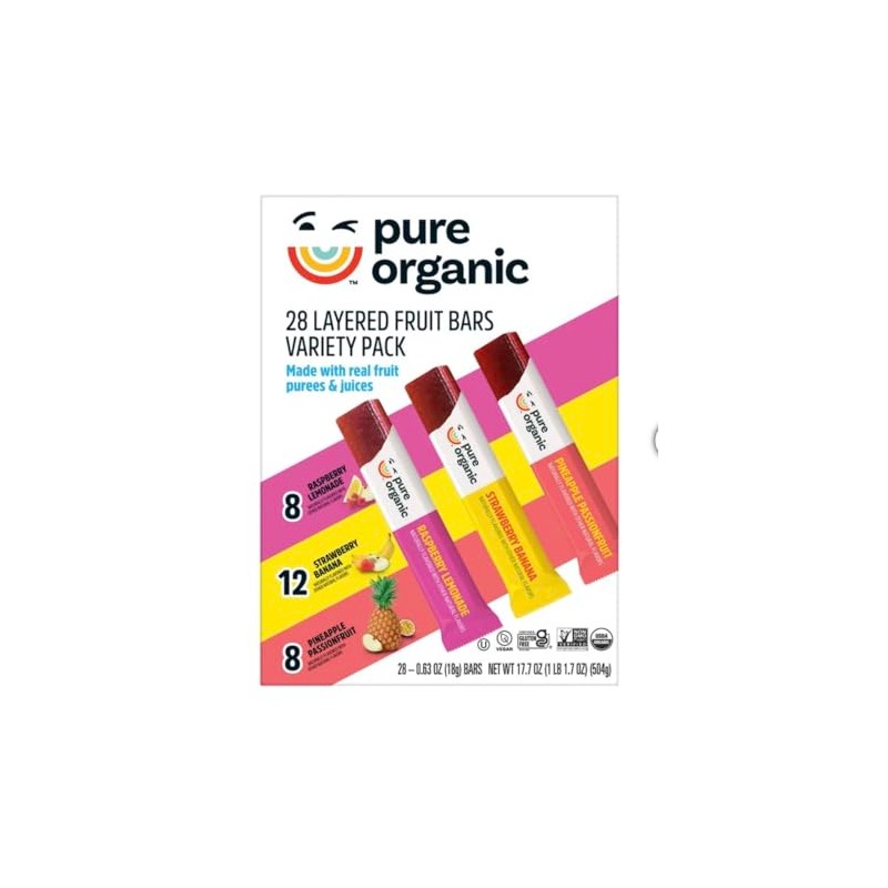 Pure Organic Layered Fruit Bars, Variety Pack, 0.63 oz, 28-count