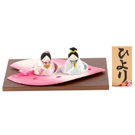 FUN FUN Hina Doll, Compact, Crepe Petal Hina (C.Brown), Name Wooden Tag, Red and Red S Included