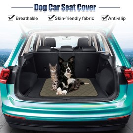 X AUTOHAUX 2Pcs Dog Seat Cover Reuse Nonslip XS 60x45cm Brown Fits Most Cars