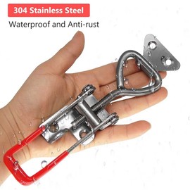 CUKAYO 4003 Toggle Latch Clamp, 304 Stainless Steel Adjustable Toggle Latches With Lock Hole, 1320Lbs Holding Capacity Heavy Duty Toggle Clamp for Smoker Lid Jig, ToolBox Case, 2pack