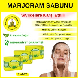 Organicsun Marjoram Oil & Tea Tree Çay Ağacı Sabunu 140 Gr x 3 Adet Akne Gidermeye Gözenek Sıkılaştırmaya Yardımcı Doğal Sabun