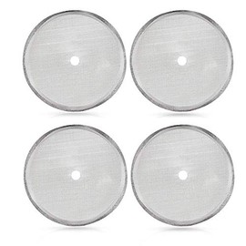Secura French Press Replacement Screens, Stainless Steel Reusable Mesh Filter for 50 Ounce, 1.5 Liter, 12 Cup Coffee Press, 4 Pack