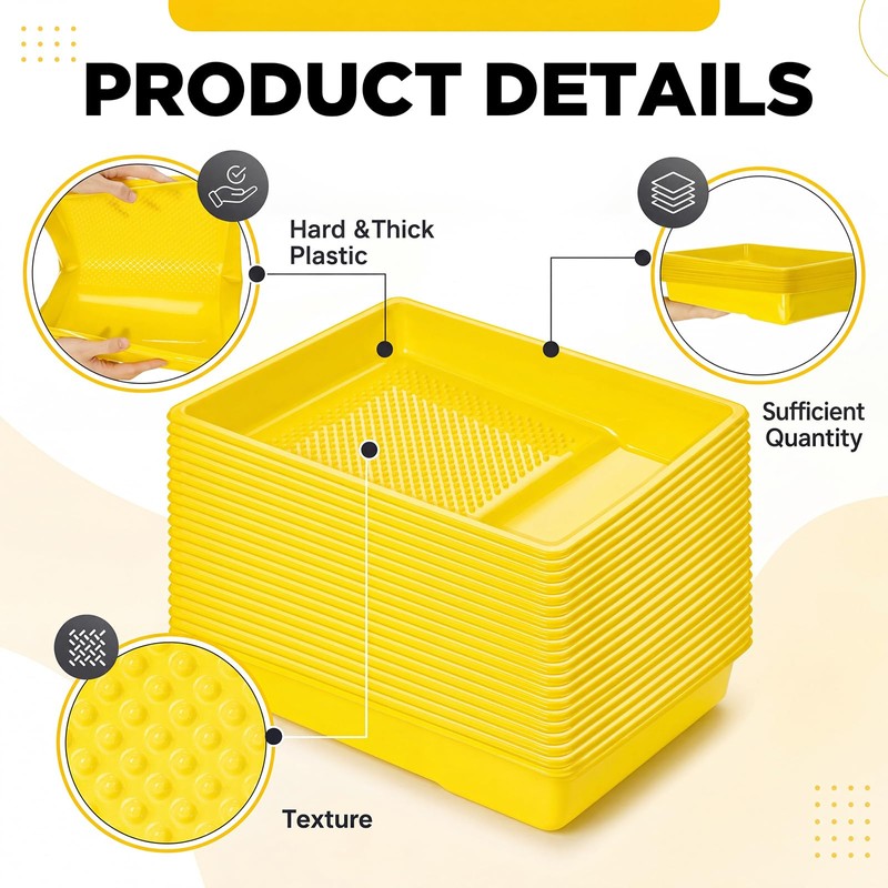 40 Pcs 9 Inch Disposable Paint Tray Liner, Yellow