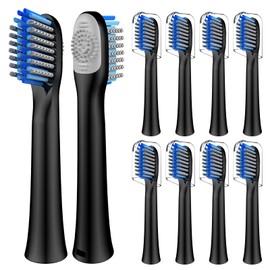 Replacement Brush Heads Compatible with Rtauys M5 Sonic Electric Toothbrush, 10 Count, Black