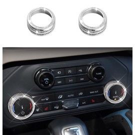 CONGCONG Bling AC Air Conditioning Knob Cover Crystal Accessories 2Pcs Fit for 2021 2022 2023 Ford Bronco(Not for Bronco Sport)