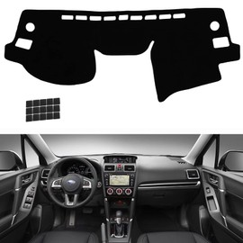 KEYOOG Dashboard Cover Dash Mat Fit for Su-baru Forester 2018-2014 (for Body Code S13,Without HUD Models),Car Dash Board Mat Anti-Glare Carpet,Non-Slip Pad Sunshield Protector (Black)