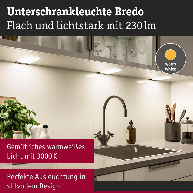 Paulmann Bredo 92123 LED Under Cabinet Light Including Proximity Sensor