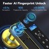 Smart Fingerprint Door Knob Lock with Display Screen, Fingerprint Biometric