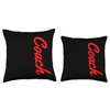 Team Player Coach Red Vertical Logo Throw Pillow, 18x18, Multicolor