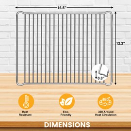 Smart Oven Rack for Breville Oven BOV900BSS, 16.5''*12.2'' Stainless Steel Air Fryer Accessories Replacement Parts Grill Rack Baking Tray，Dishwasher safe