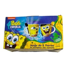 Fun Kids Duo Tazas Bob Esponja Con Cuchara