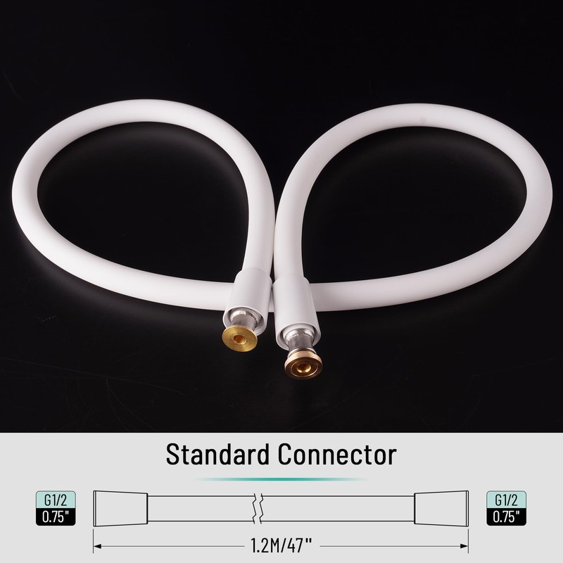 BriskSpring Bidet Hose Replacement, Ultra-Soft Silicone Shower Hose, 47 Inch