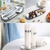 Bidponds Silver Oval Vanity Tray, Stainless Steel Bathroom Tray
