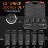 6 Pack 1/2’’ Drive Crank Bolt Socket Set, 17MM, 19MM,
