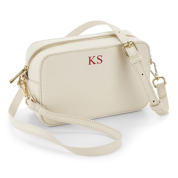 Personalised Leather Cross Body Bag Custom Text Waist Detachable Straps