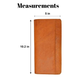 RFID Blocking Travel Wallet & Family Passport Holder Genuine Leather Document Holder & Organizer Protects Your Passports (Tan)