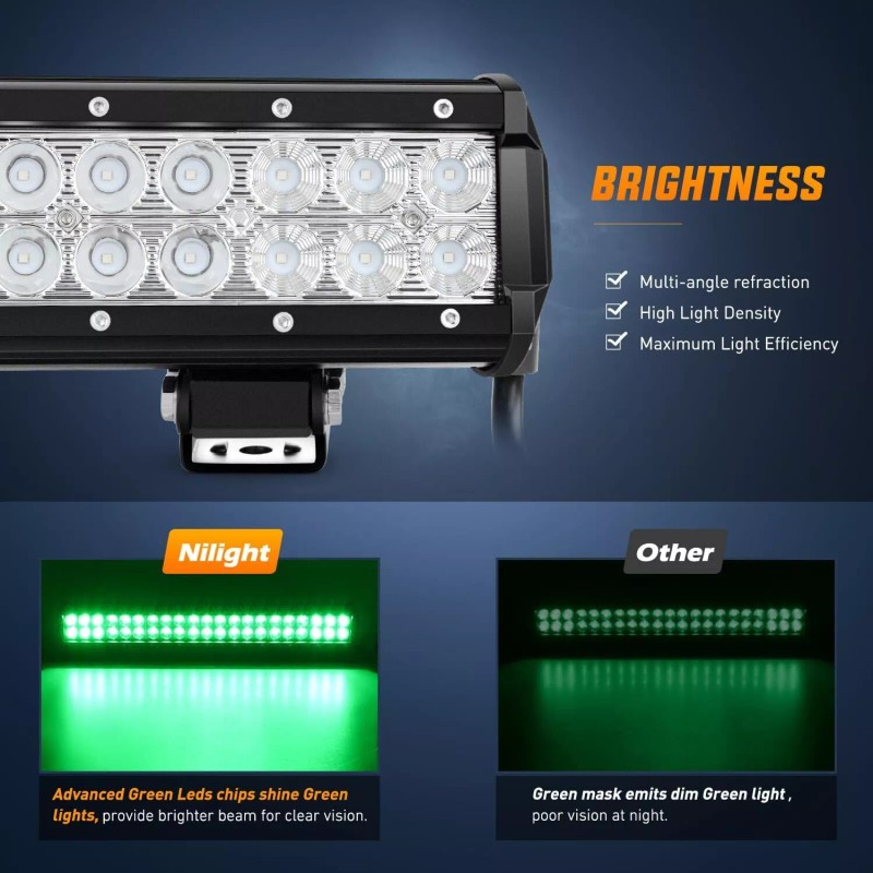 ‎Nilight Nilight LED Light Bar 20 Inch 126W Spot Flood