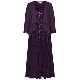 GRACE KARIN Women Dress Set Wedding Guest Dress Formal Mother of the Bride Dress Purple 16