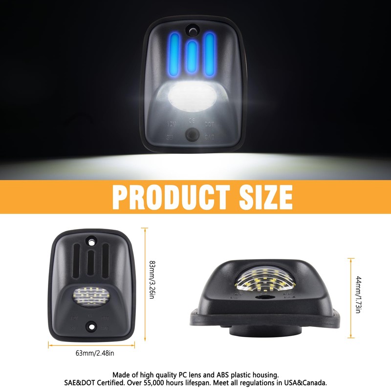 Gempro Blue OLED Neon Tube LED License Plate Light Tag