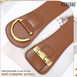 WERFORU Women’s Vintage Stretchy Waist Belt Elastic Wide Waistband for Dresses